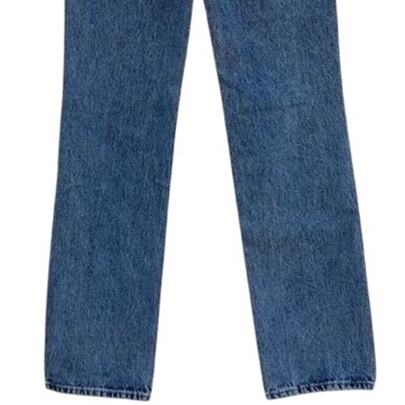 NWT Good American 90s Icon Straight Leg Distressed Jean High Rise 4 27 Blue - Picture 8 of 16